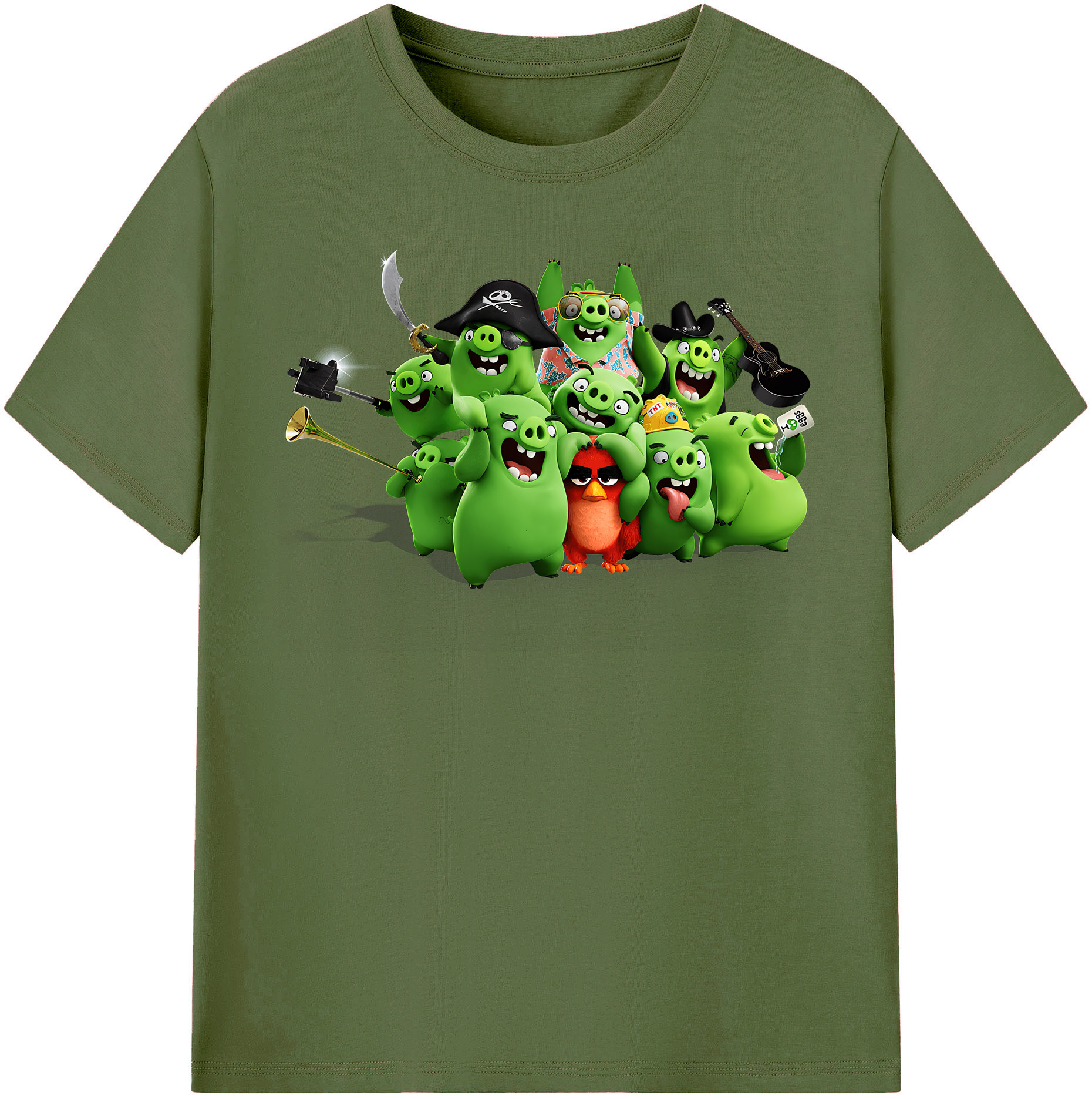 （画像用） Angry Birds アングリーバード 綿100％半袖Tシャツ（フロントプリント）